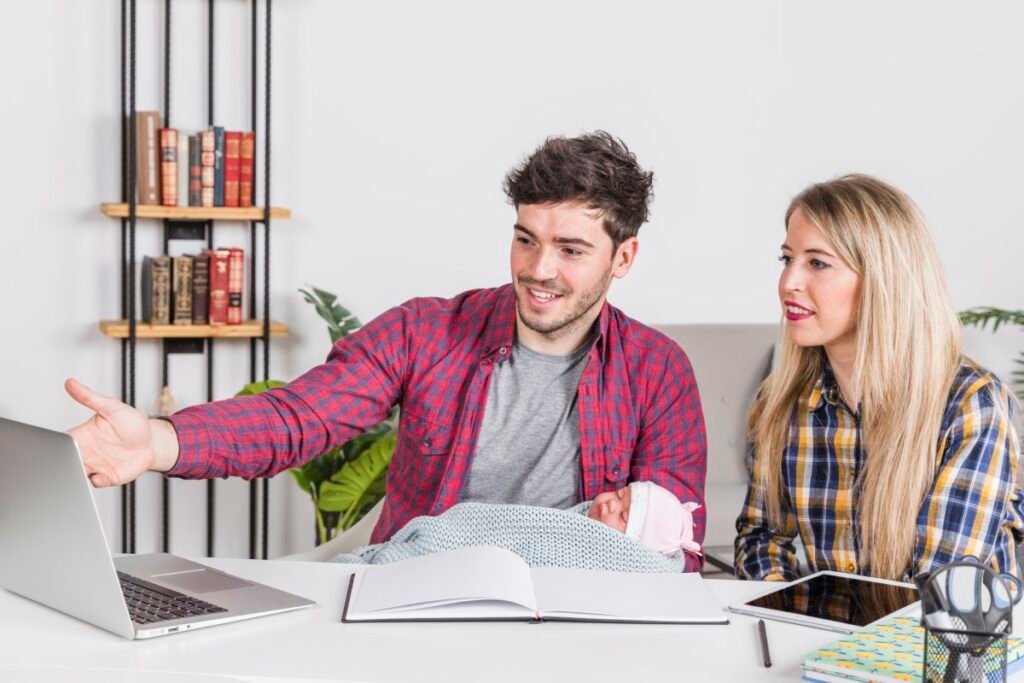 Students learning German online in a small virtual classroom setting